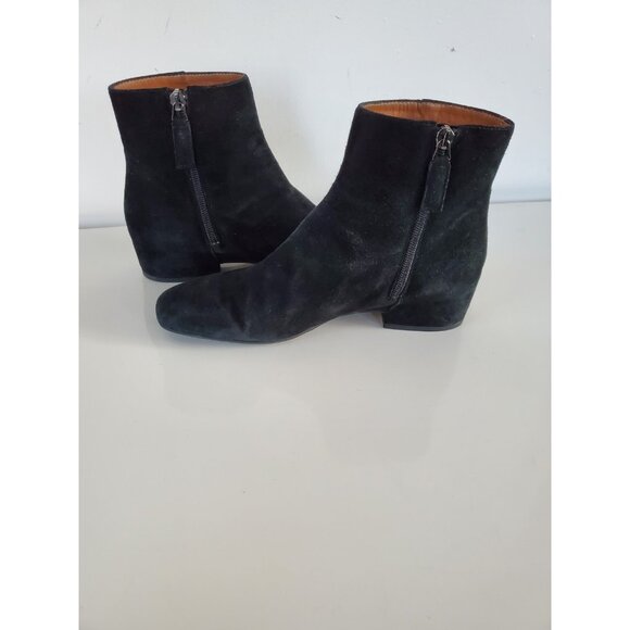 AQUATALIA Womens Shoes Waterproof Block Heel Bootie Black Suede Sz 7.5 Side Zip - Picture 8 of 13